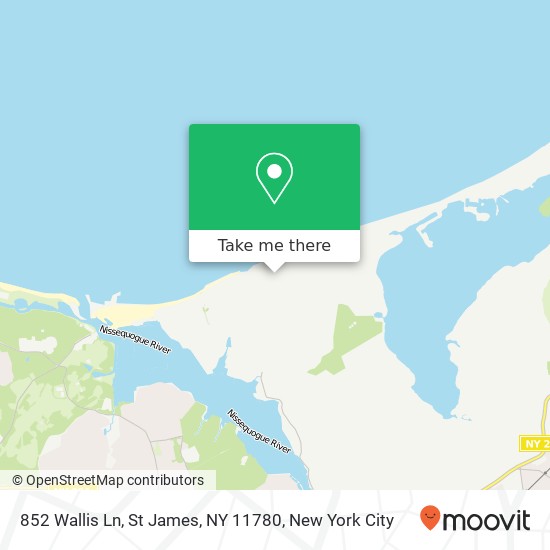 Mapa de 852 Wallis Ln, St James, NY 11780