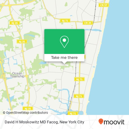 Mapa de David H Moskowitz MD Facog, 250 Monmouth Rd
