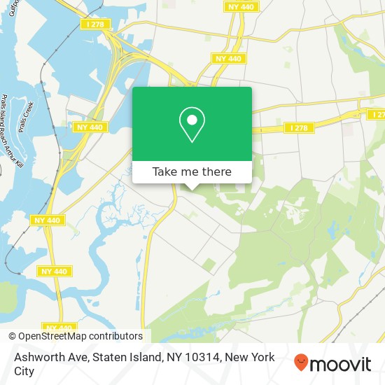 Mapa de Ashworth Ave, Staten Island, NY 10314