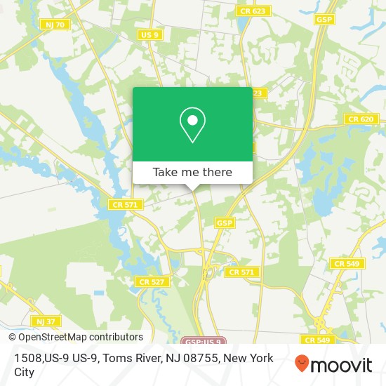 Mapa de 1508,US-9 US-9, Toms River, NJ 08755