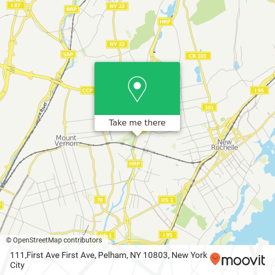 Mapa de 111,First Ave First Ave, Pelham, NY 10803