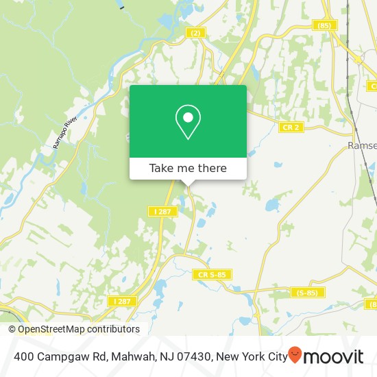 Mapa de 400 Campgaw Rd, Mahwah, NJ 07430