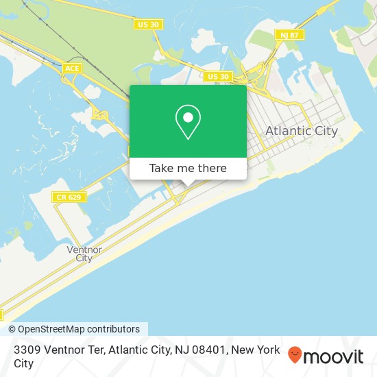 3309 Ventnor Ter, Atlantic City, NJ 08401 map