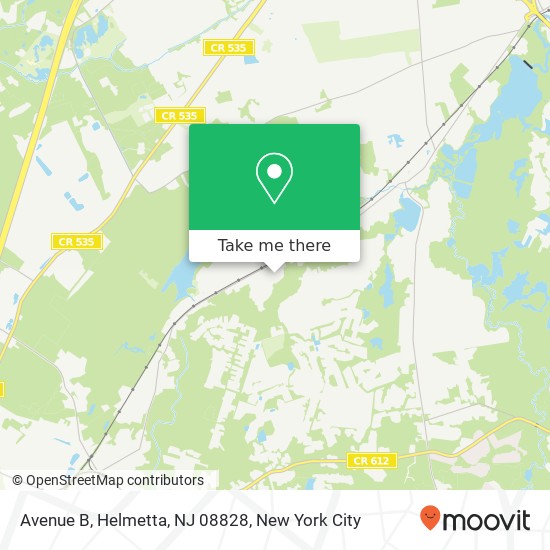 Mapa de Avenue B, Helmetta, NJ 08828