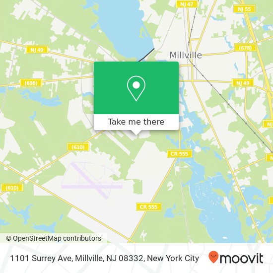 Mapa de 1101 Surrey Ave, Millville, NJ 08332