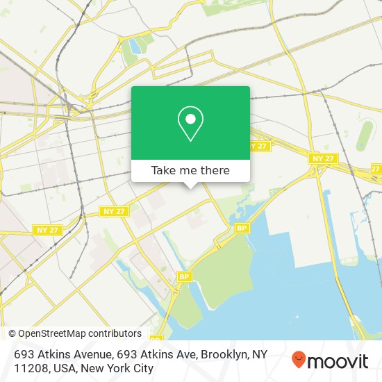 693 Atkins Avenue, 693 Atkins Ave, Brooklyn, NY 11208, USA map