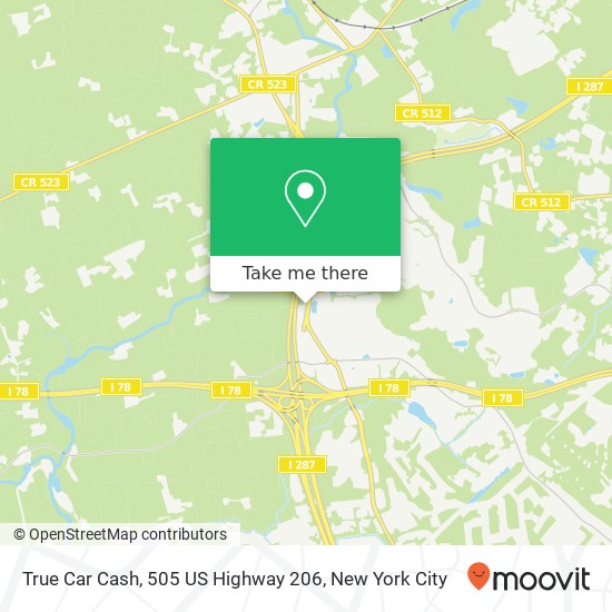 True Car Cash, 505 US Highway 206 map