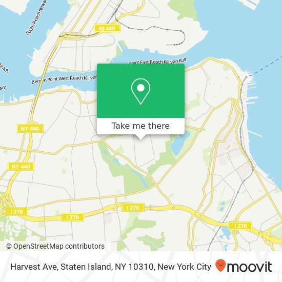 Mapa de Harvest Ave, Staten Island, NY 10310
