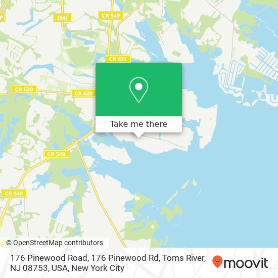 176 Pinewood Road, 176 Pinewood Rd, Toms River, NJ 08753, USA map