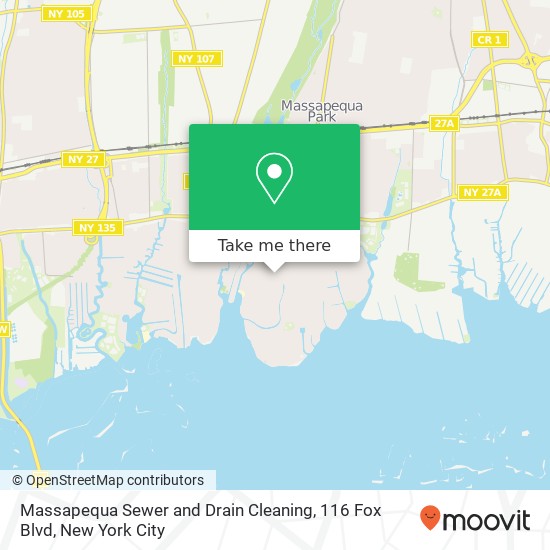 Massapequa Sewer and Drain Cleaning, 116 Fox Blvd map
