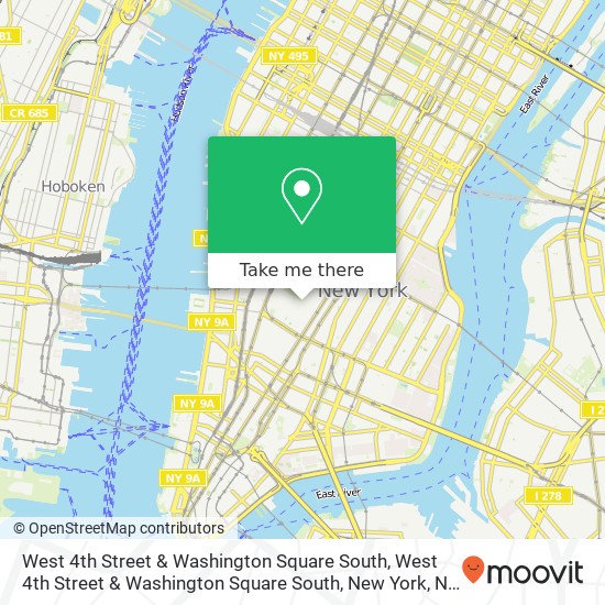 West 4th Street & Washington Square South, West 4th Street & Washington Square South, New York, NY 10012, USA map