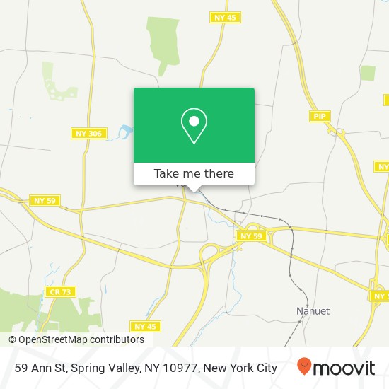 Mapa de 59 Ann St, Spring Valley, NY 10977