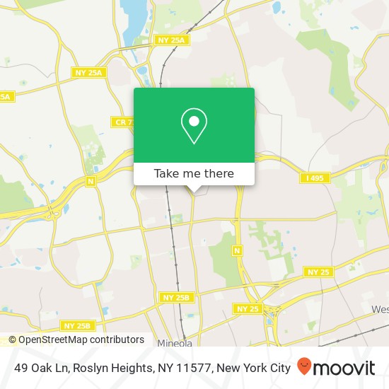 Mapa de 49 Oak Ln, Roslyn Heights, NY 11577