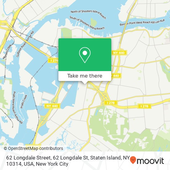 Mapa de 62 Longdale Street, 62 Longdale St, Staten Island, NY 10314, USA