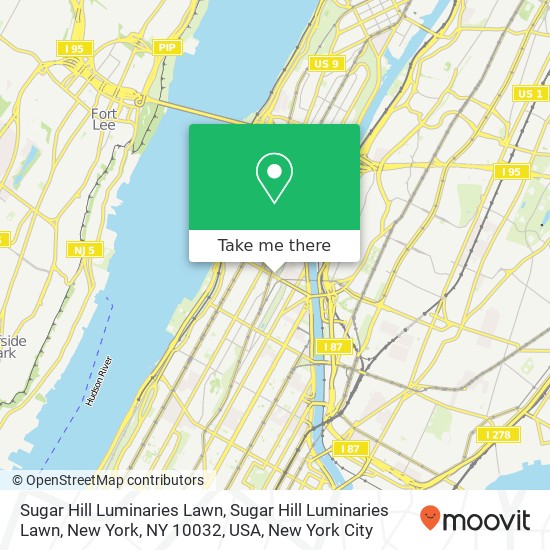 Mapa de Sugar Hill Luminaries Lawn, Sugar Hill Luminaries Lawn, New York, NY 10032, USA