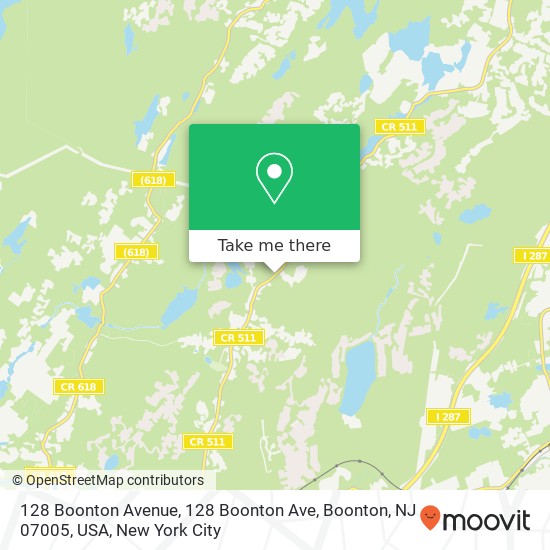 Mapa de 128 Boonton Avenue, 128 Boonton Ave, Boonton, NJ 07005, USA