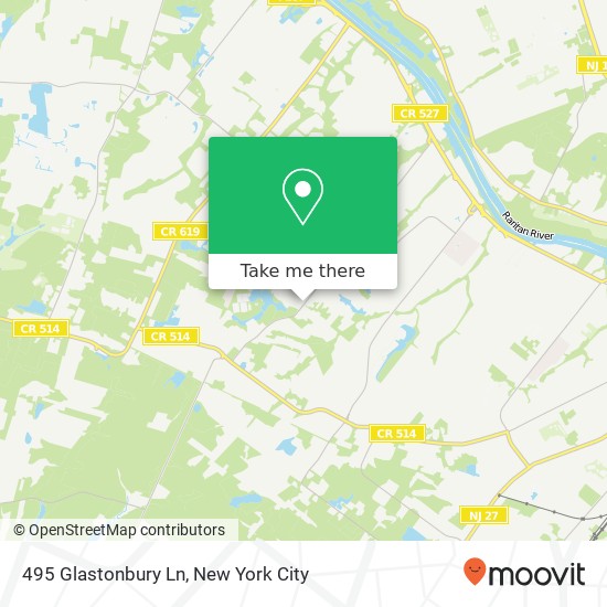 Mapa de 495 Glastonbury Ln, Somerset, NJ 08873