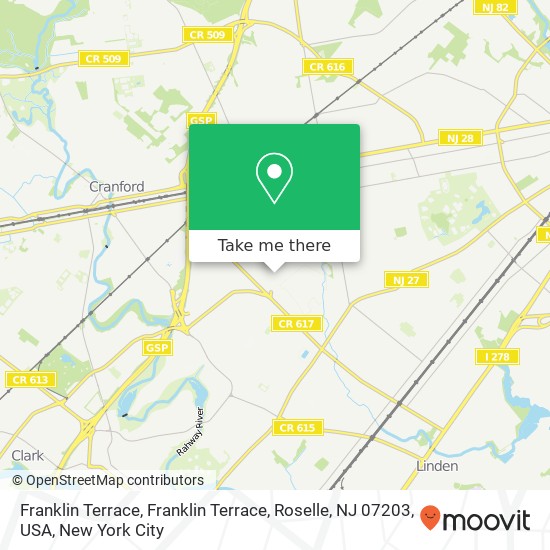 Franklin Terrace, Franklin Terrace, Roselle, NJ 07203, USA map