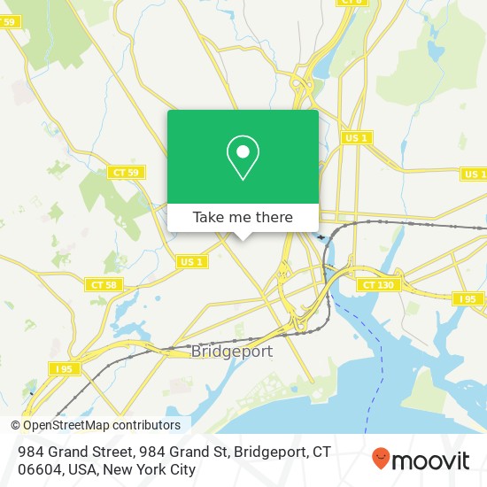 Mapa de 984 Grand Street, 984 Grand St, Bridgeport, CT 06604, USA
