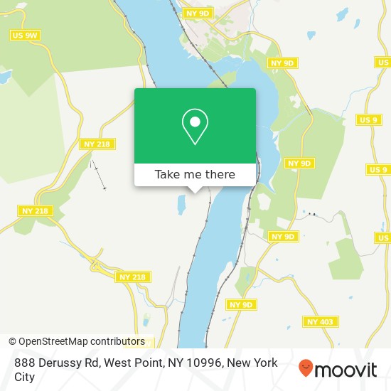Mapa de 888 Derussy Rd, West Point, NY 10996