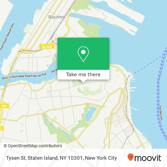 Mapa de Tysen St, Staten Island, NY 10301