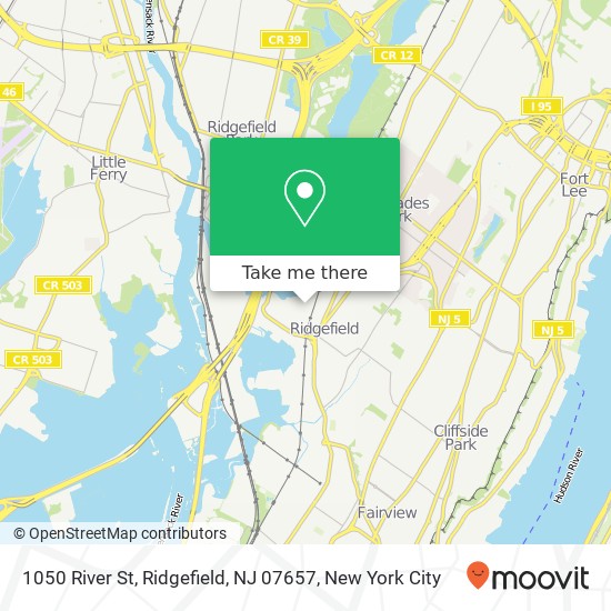 Mapa de 1050 River St, Ridgefield, NJ 07657