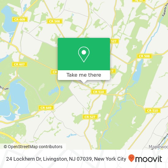 Mapa de 24 Lockhern Dr, Livingston, NJ 07039