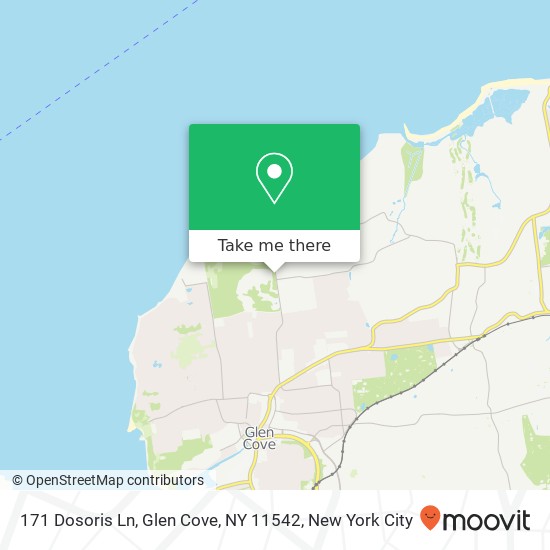 Mapa de 171 Dosoris Ln, Glen Cove, NY 11542