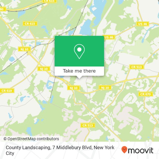 Mapa de County Landscaping, 7 Middlebury Blvd