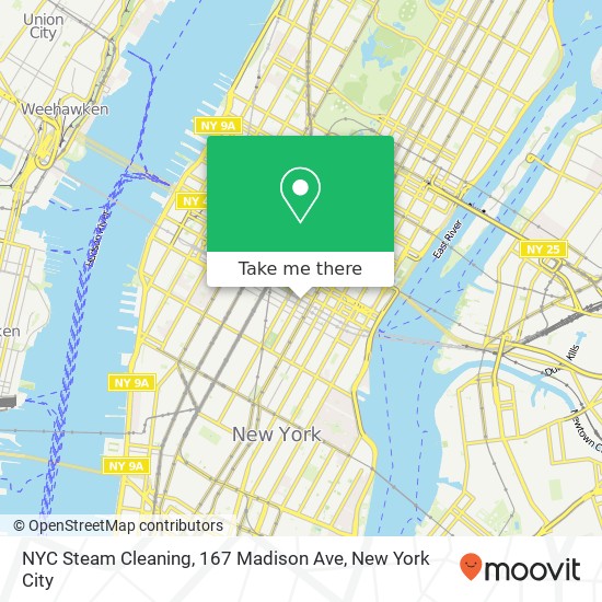 Mapa de NYC Steam Cleaning, 167 Madison Ave