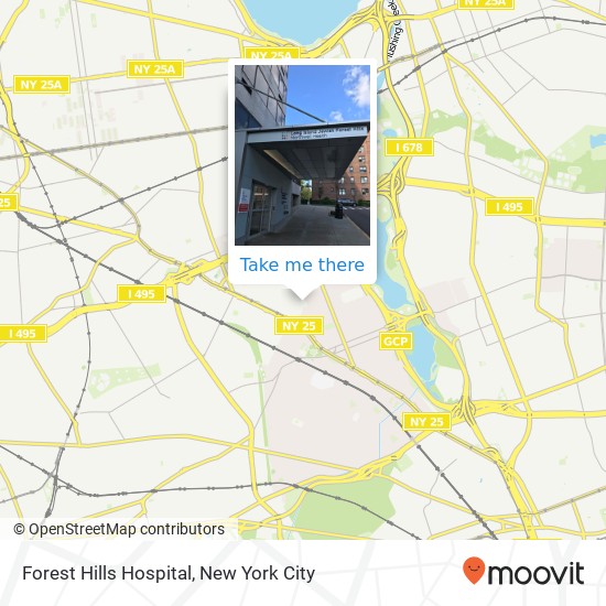 Mapa de Forest Hills Hospital, New York, NY