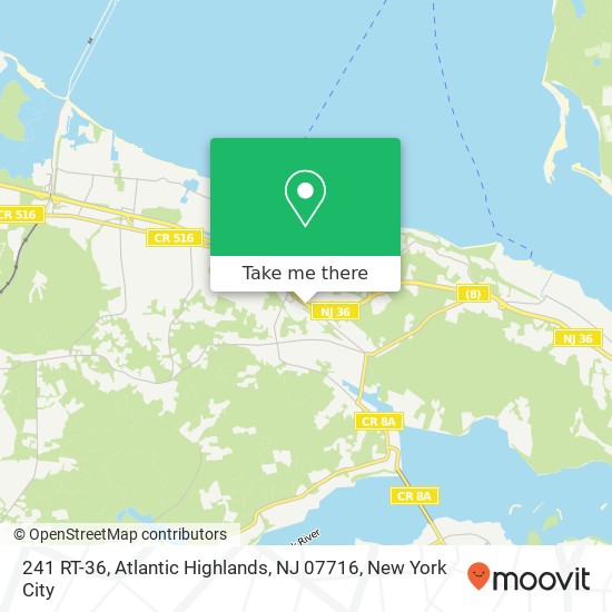 Mapa de 241 RT-36, Atlantic Highlands, NJ 07716