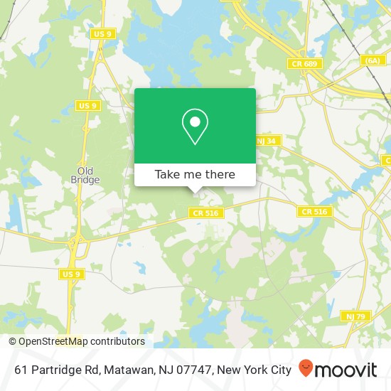 Mapa de 61 Partridge Rd, Matawan, NJ 07747