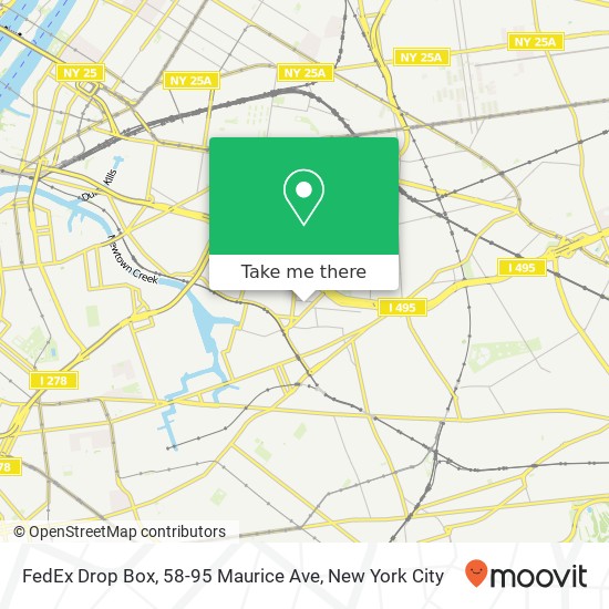 Mapa de FedEx Drop Box, 58-95 Maurice Ave