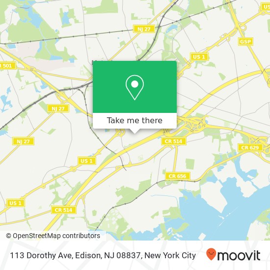 Mapa de 113 Dorothy Ave, Edison, NJ 08837