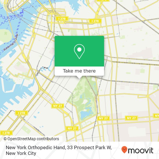 Mapa de New York Orthopedic Hand, 33 Prospect Park W