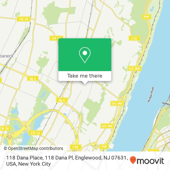Mapa de 118 Dana Place, 118 Dana Pl, Englewood, NJ 07631, USA