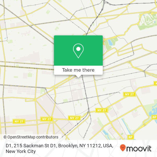 Mapa de D1, 215 Sackman St D1, Brooklyn, NY 11212, USA