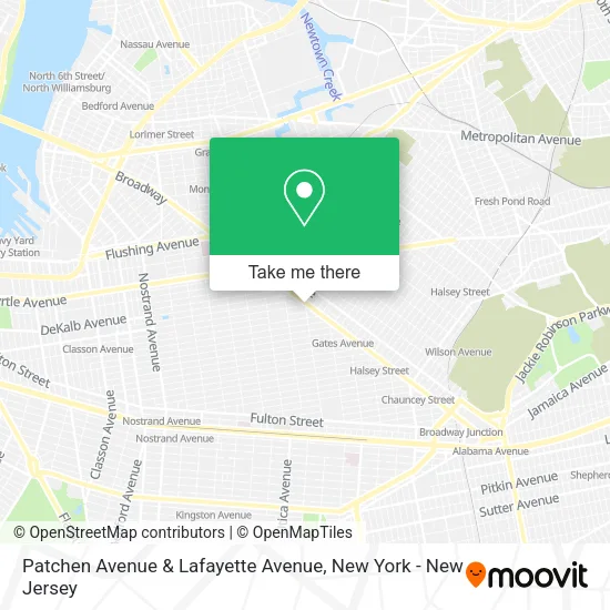 Patchen Avenue & Lafayette Avenue map