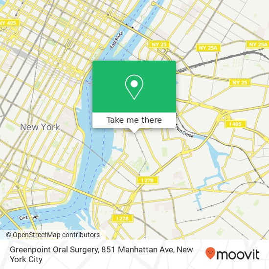 Mapa de Greenpoint Oral Surgery, 851 Manhattan Ave