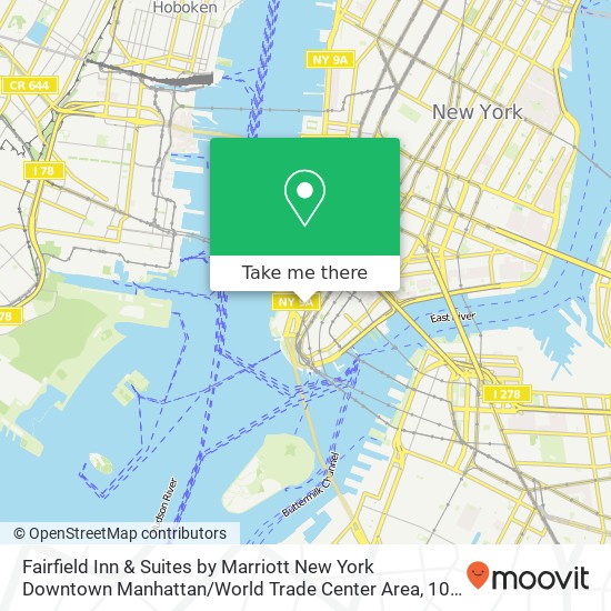 Mapa de Fairfield Inn & Suites by Marriott New York Downtown Manhattan / World Trade Center Area, 100 Greenwich St