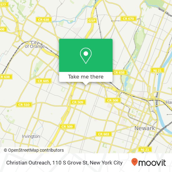 Mapa de Christian Outreach, 110 S Grove St