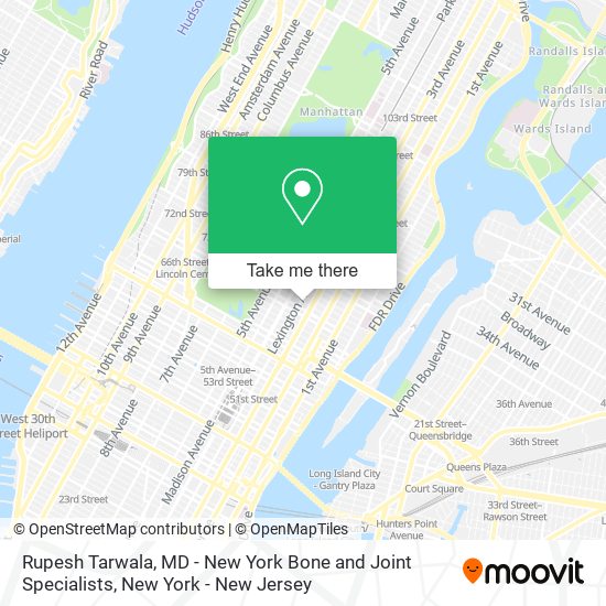 Mapa de Rupesh Tarwala, MD - New York Bone and Joint Specialists