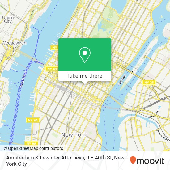 Amsterdam & Lewinter Attorneys, 9 E 40th St map