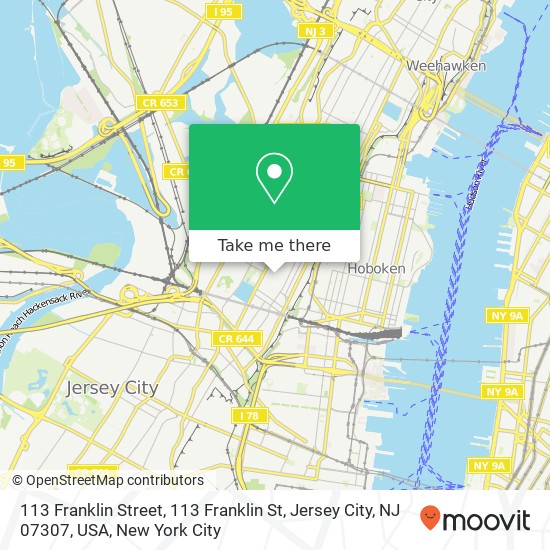 113 Franklin Street, 113 Franklin St, Jersey City, NJ 07307, USA map