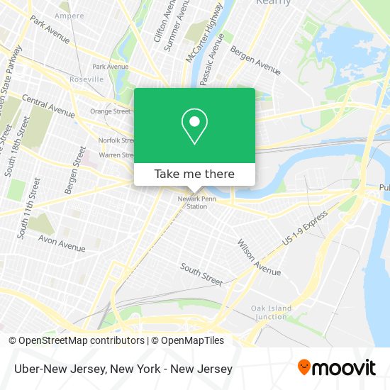 Mapa de Uber-New Jersey