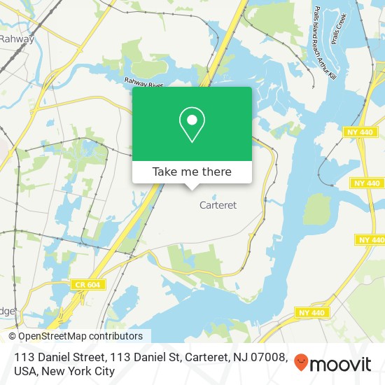 113 Daniel Street, 113 Daniel St, Carteret, NJ 07008, USA map