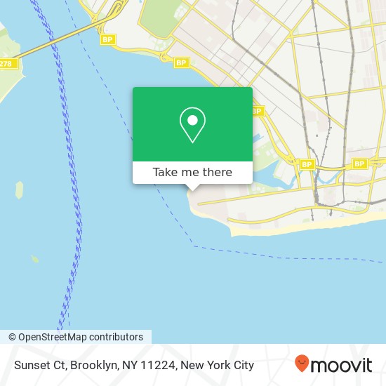 Mapa de Sunset Ct, Brooklyn, NY 11224