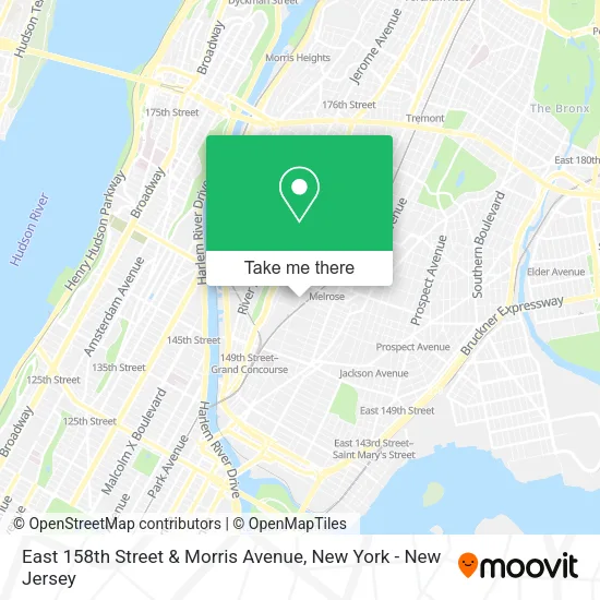 East 158th Street & Morris Avenue map