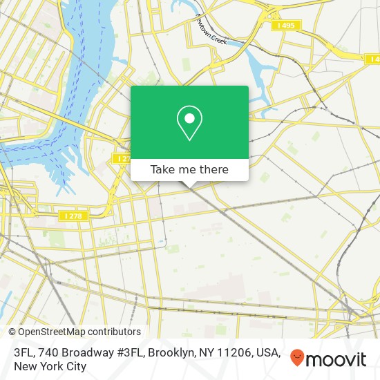 Mapa de 3FL, 740 Broadway #3FL, Brooklyn, NY 11206, USA